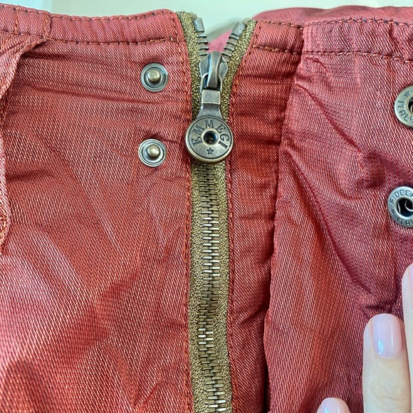 Vintage Emmegi ski pants dark orange w/ yellow lining, size 36/3 (XS/S) - Picture 8 of 14